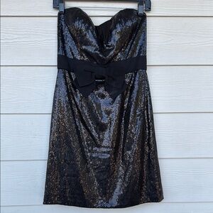Miss Sixty M60 Women’s Black Sequins Strapless Party Dress Size 4